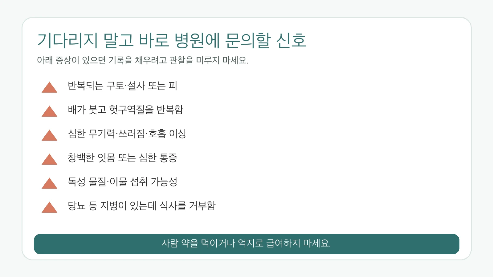 강아지 식욕 저하 시 즉시 병원에 문의할 위험 신호